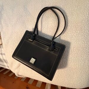 Dooney & Bourke Black Shoulder Bag with Gold Accents